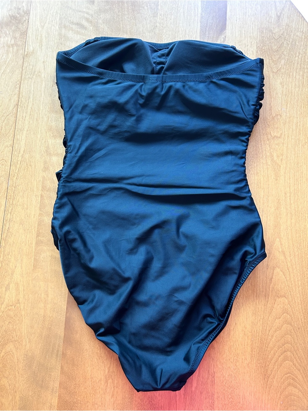 J.Crew Gemma Ruched Bandeau One-Piece Swimsuit. Black Size 8 Worn Once! - Picture 3 of 12